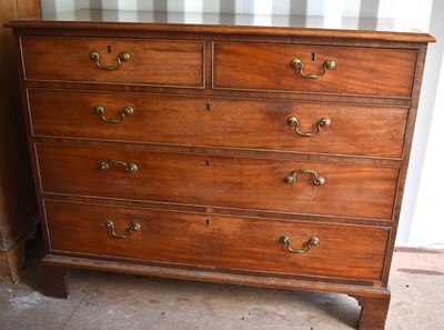 Lot 489 - A Georgian mahogany chest of drawers, with two...