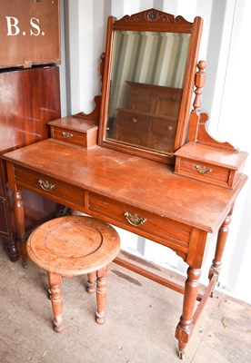 Lot 447 - An Edwardian mahogany dressing table, with...