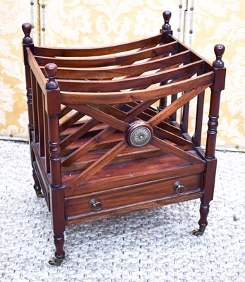 Lot 442 - A 20th century mahogany Canterbury, with...