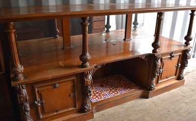 Lot 457 - A Victorian mahogany sideboard, with mirrored...