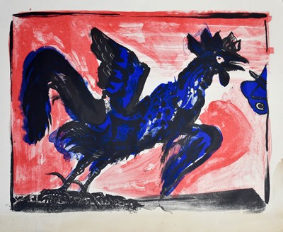 Lot 21 - Marc Chagall (1887-1985): Blue Cockerel, Red...