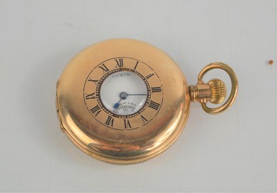 Lot 100 - A gold plated Elgin half hunter pocket watch,...