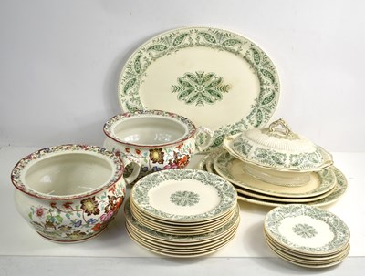 Lot 95 - A Victorian part dinner service, with green...