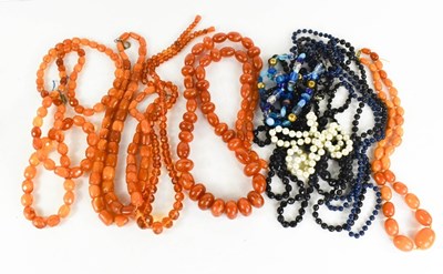 Lot 53 - A group of vintage beaded necklaces, some...