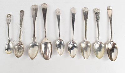 Lot 385 - A selection of silver spoons, to include a...