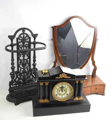 Lot 156 - A Victorian mahogany toilet mirror, a cast...