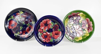 Lot 8 - Three Moorcroft pottery dishes, two in the...