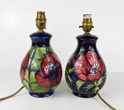 Lot 5 - Two Moorcroft pottery baluster form lamp bases,...