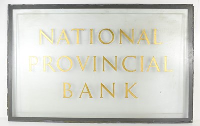 Lot 188 - A National Provincial Bank glass sign, circa...