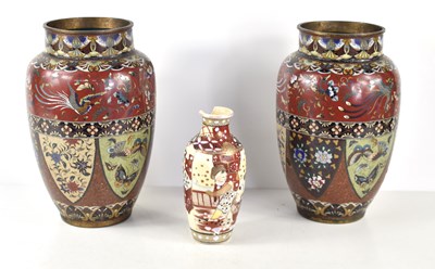 Lot 48 - A pair of Japanese Meiji period cloisonne...