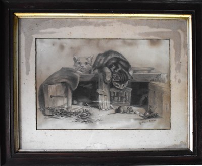 Lot 381A - Mabel Reeves (20th century): cats chasing mice,...