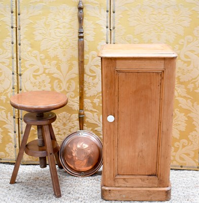 Lot 445 - An antique pine pot cupboard, a Victorian...