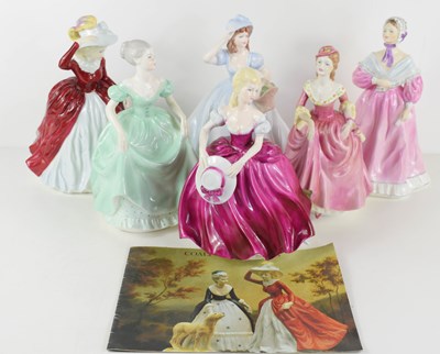 Lot 124 - A group of six Coalport figurines, to include...