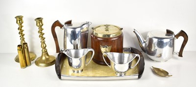 Lot 420 - A Newmaid Picquot ware tea set with tray,...