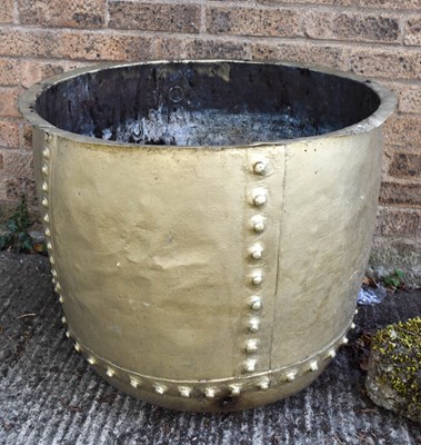 Lot 433 - A large antique copper planter / log basket,...