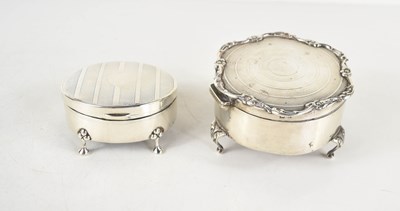 Lot 228 - A 19th century silver trinket box, raised on...