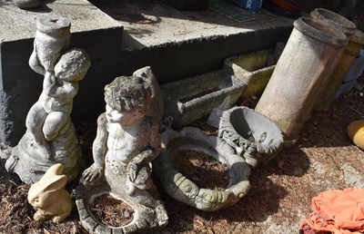 Lot 430 - A selection of garden ornaments and statuary,...