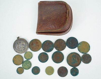 Lot 234 - A group of coins to include a Mexican silver 8...