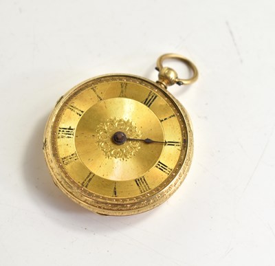 Lot 372 - An 18ct gold ladies pocket watch, Roman...