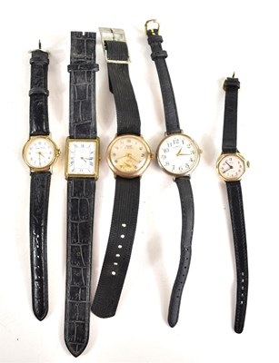 Lot 378 - A group of five wristwatches, some vintage to...