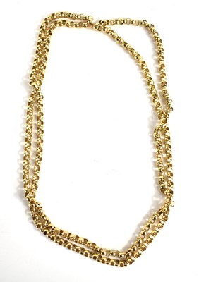 Lot 124 - A gold chain link necklace, unmarked but...