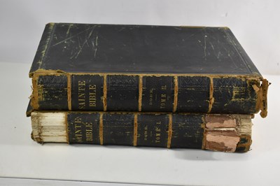 Lot 317 - La Sainte Bible in two volumes, leather bound...