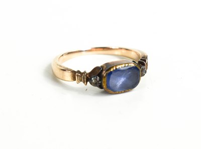 Lot 196 - A Georgian gold and blue paste ring, with foil...