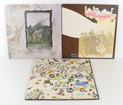 Lot 395 - Vinyl Records: Three Led Zeppelin albums, II,...