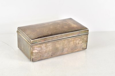 Lot 358 - A silver cigarette box of rectangular form,...