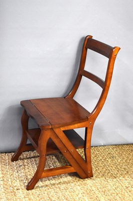 Lot 525 - A mahogany metamorphic folding library chair /...