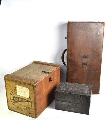 Lot 121 - A 19th century leather case together with a...