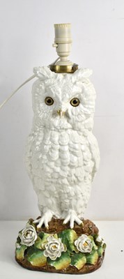 Lot 430 - A Victorian porcelain owl form oil lamp later...