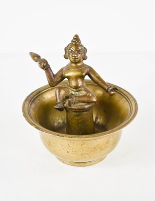 Lot 37 - A 19th century brass incense bowl, the inside...