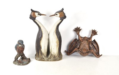 Lot 162 - A contemporary Studio Pottery model of a bat,...