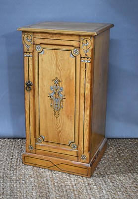 Lot 527 - A Victorian painted pine bedside cabinet,...