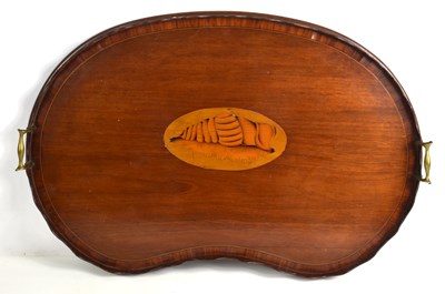 Lot 123 - A 19th century mahogany kidney shaped tray...