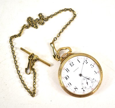 Lot 202 - An Illinois Watch Company gold plated pocket...