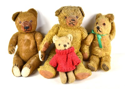 Lot 376 - A group of four vintage teddy bears, one...