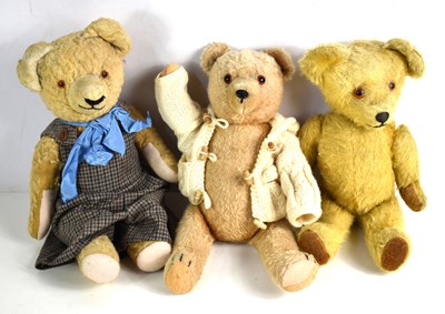 Lot 366 - A group of three vintage teddy bears, one...