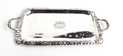 Lot 211 - A 19th century silver card tray, Sheffield...