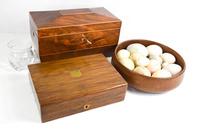 Lot 128 - A 19th century mahogany tea caddy, together...