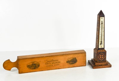 Lot 130 - A Mauchline ware Tam O Shanter razor hone,...