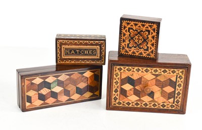 Lot 131 - Four 19th century Tunbridge ware boxes...