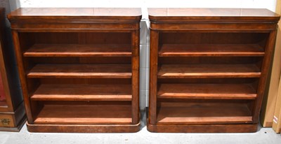 Lot 543 - A pair of Victorian flame mahogany four tier...