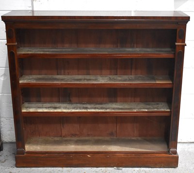 Lot 524 - A Victorian mahogany veneered open bookcase,...