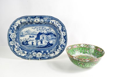 Lot 77 - A 19th century Victorian blue and white meat...