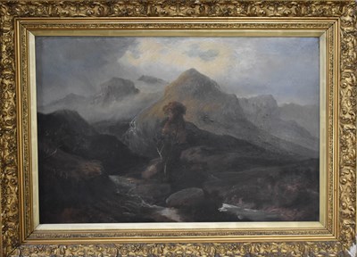 Lot 479 - F Peacock (19th century): Mountain landscape,...