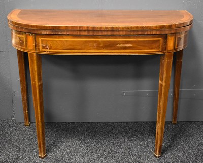 Lot 515 - A 19th century mahogany D-form card table,...