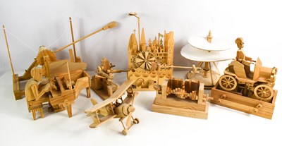 Lot 126 - A selection of handmade wooden mechanical...