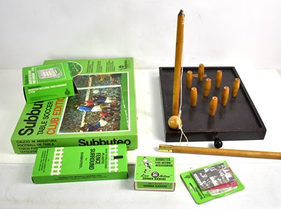 Lot 357 - A vintage table top skittles game manufactured...